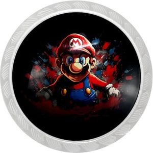 Voor Mario ronde transparante ladetrekkers met schroeven (4 verpakkingen), ABS-glasmateriaal, handvat 35x28x17 mm-set van 4 kasthandgrepen voor dressoir, kledingkast, keuken-elegante ronde knoppen