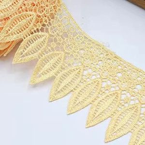 Iace-afwerking Gehaakt kantlint 95 mm 1 meter borduurkant met franjebladversiering lint for gordijn- en kledingaccessoires(Yellow)