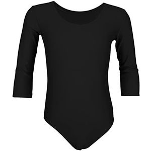 Aquarti Meisjes Balletpak Gympakje met 3/4 Mouwen, Zwart, 122