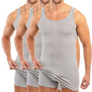 HERMKO - 3007 - Herenonderhemd - Grijs - 3-pack - Extra Lang