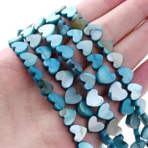 Natuurlijke kleurrijke liefde hart schelp parelmoer losse kralen voor sieraden maken DIY armband ketting handgemaakt 6/8/10/12 mm-donkerblauw-12 mm ongeveer