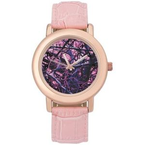 Camo Roze Tak Art Horloges Voor Vrouwen Mode Sport Horloge Vrouwen Lederen Horloge