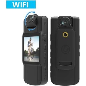 Lichaamscamera 1080p Mini Body Camera WiFi Videocamera Hoek 180 ° Lens Draaibaar Met for Dagelijkse Record Service Conferentie (Size : Without TF Card, Color : 1080P with WIFI)