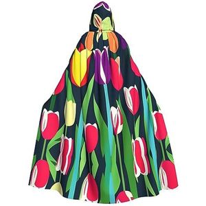 Kleurrijke Tulpen Party Decoratie Cape,Vampier Mantel, Voor Vakantie Evenementen En Halloween Serie