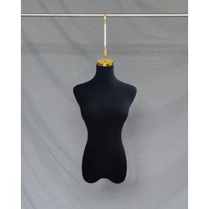 YKMYXZ, Elegante jurk met fluwelen bekleding en haken, etalagepopmodel for kleding(Black,Gold Long Hook)