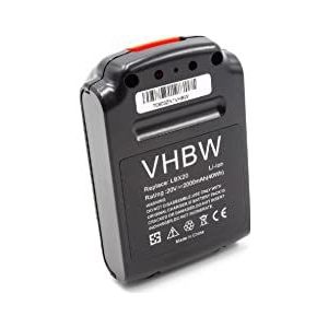 vhbw Accu compatibel met Black & Decker LDX120C, LCS120, LCS1020, HP186F4LBK H3, HP188F4LBK H3 elektrisch gereedschap (2000 mAh, Li-Ion, 20 V)