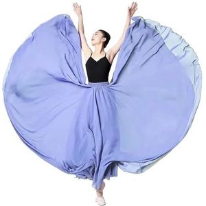 Flamencorok for vrouwen 180/360/540/720 graden volle cirkel swingrok Spaanse danskostuum Volwassen vloeiende geplooide gelaagde rok for optredens Halloweenfeest Rode krijt thema-outfit(Blue-purple_180