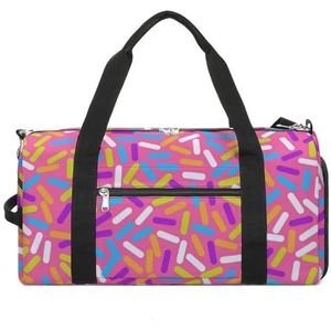 Kleurrijke Candy Grappige Gym Bag met Schoen Compartiment Reizen Plunjezak Weekender Overnachting Tas Yoga Tas