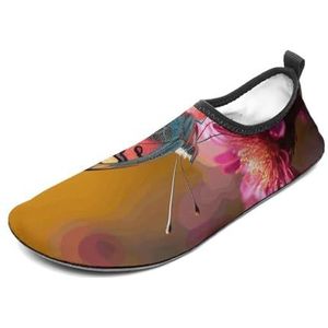 Water Schoenen Voor Vrouwen Mannen Sneldrogende Aqua Sokken Zwemmen Zwembad Barefoot Schoenen Een Kleurrijke Vlinder Strand Schoenen, Stijl, 11 UK Men/ 10 UK Women