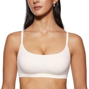 INLYRIC Vrouwen Inbarely Bralettes Cami Beha's Geen Beugel Draadloos Naadloos Ongevoerd Comfort Sportbeha Kokoswit S