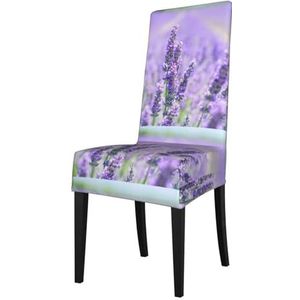 KemEng Paarse lavendel, stoelhoezen, stoelbeschermer, stretch eetkamerstoelhoes, stoelhoes voor stoelen
