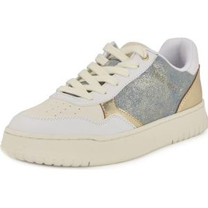 Nine West Nenya Sneaker voor dames, Wit Blauw Goud Multi 140, 36.5 EU