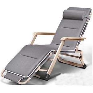 GEIRONV Zero Gravity Recliner Chair, Multifunctionele opvouwbare loungestoel Bed Lunchpauzestoel Dragende tuinloungestoel Fauteuils (Color : Black, Size : 178x67x28cm)
