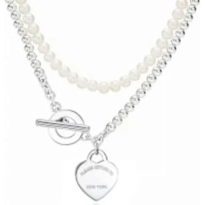 Nieuwe sterling zilveren klassieke mode set 4mm parel kralen wikkel ketting, vrouwen luxe vakantie sieraden geschenken-02-50cm