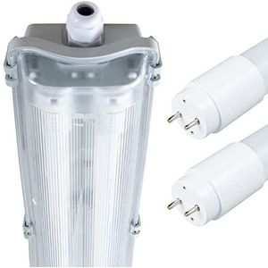 Proventa®, LED-verlichting voor vochtige ruimtes, 120 cm, IP65, met 2 LED-buizen, neutraal wit, 4.000 K, 36W, 3.600 lumen