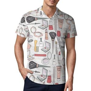 Make-up Gereedschap Patroon Heren Golf Polo Shirt Slim-fit T-shirts Korte Mouw Casual Print Tops M