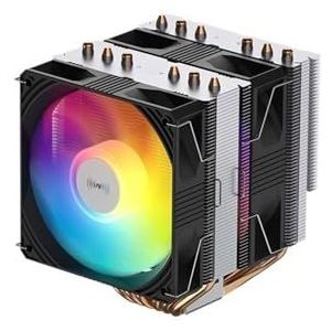 CPU X800 Luchtkoeler met zes koperen buizen, dubbele toren, dual ventilator, RGB, stil, PWM