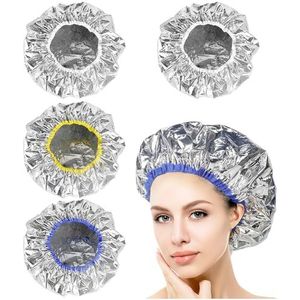 4 stuks aluminiumfolie haarmaskkappen met constante temperatuur, aluminiumfoliekapjes, haarverzorgings-oliedoppen, diepteverzorging warmtekappen, olie-haarverfdoppen, stoomkappen voor diepe verzorging