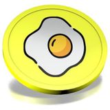 CombiCraft ontbijt consumptiemunten fluor geel - munten met een opdruk van gebakken ei - diameter 29 mm - verpakking 100 stuks - handig betaalmiddel voor festivals, evenementen en horeca