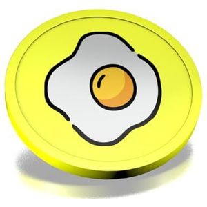 CombiCraft ontbijt consumptiemunten fluor geel - munten met een opdruk van gebakken ei - diameter 29 mm - verpakking 100 stuks - handig betaalmiddel voor festivals, evenementen en horeca