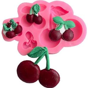 Cherry Fondant Mold Voor Cupcake Decoratie Fruit Vorm Siliconen Mal Suiker Craft Snoep Chocolade Levert Accessoires Tool