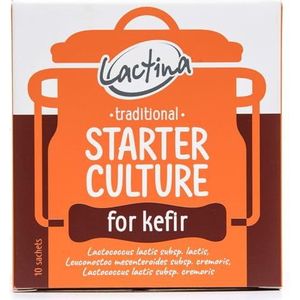 Lactina Bulgaarse Kefirkultuur – Van Bulgarije, natuurlijk, probiotisch, eenvoudig te gebruiken, voor vers kefir thuis, rijk aan goede bacteriën, voor 10 Liter