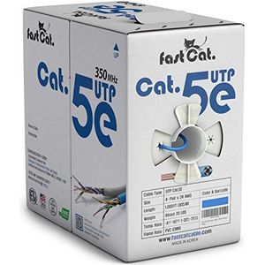 fastCat. Cat5e ethernetkabel 1000ft - 24 AWG, CMR, geïsoleerde koperen kabel met FastReel - 350MHZ / Gigabit Speed UTP LAN-kabel - CMR (blauw)