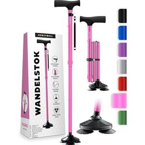 HONEYBULL - Wandelstok - Roze - Opvouwbaar - Verstelbaar - Vrijstaand