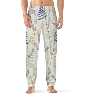 Gelaagde varenbladeren en bladeren heren pyjama broek print lounge nachtkleding bodems slaapbroek XL