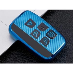 TPU Autosleutelhoesje Shell Houder Tas Sleutelhanger voor Land Rover Range Rover Sport Evoque Freelander Koolstofvezel Autosleutelhoes Onderdelen