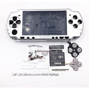 NIEUWE Vervanging PSP 2000 2001 2002 2003 2004 Serie Console Volledige Behuizing Shell Cover Met Knop Set (Zilver)