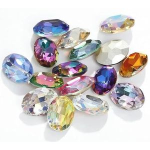 Ovale strass steentjes Piontback Nail Art strass steentjes K9 glas strass steentjes op kleding kristal kralen - Mix - 18x25mm 5 stuks