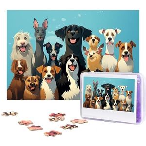 300 stukjes puzzel voor volwassenen gepersonaliseerde foto puzzel een grote groep honden aangepaste houten puzzel voor familie, verjaardag, bruiloft, spel nachten geschenken, 38 cm x 25,9 cm