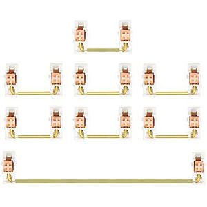 SHAPOKY Vergulde plaat gemonteerde stabilisator voor aangepaste mechanische toetsenbord 2U 6.25U (1+7, wit roze)