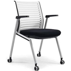 Ademende bureaustoel Metalen bureaustoel met armleuning en wielen Stoelen voor kantoor Opvouwbare ergonomische bureaustoel