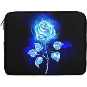 Burning Blue Rose Laptop Sleeve Case Casual Computer Beschermhoes Slanke Tablet Draagtas Aktetas 17 inch