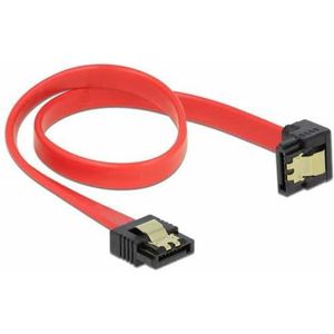 DeLOCK 83978 SATA-kabel, 0,3 m, SATA, 7-polig, zwart, rood - SATA-kabel (0,3 m, SATA 7-polig, SATA 7-polig, mannelijk/mannelijk, zwart, rood, rechts)