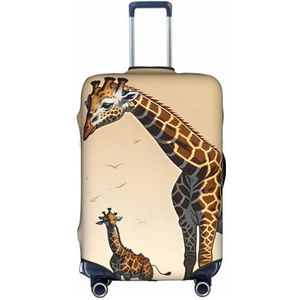 yefan Moeder en kind giraffe bagagehoes, kofferbeschermer en trolleyhoes voor bagage, kofferbescherming., Wit, XL