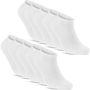 10 | 20 | 30 Sneaker Sokken Heren & Dames Zwart Wit Grijs Katoen (10x Wit 35-38)