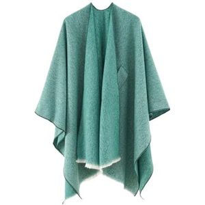 UBOHUZ Dames kasjmier gevoel sjaal jas dame winter cape met band lente herfst retro vest klassieke eenvoudige mantel zachte grote deken voor lente herfst winter, Groen, One size