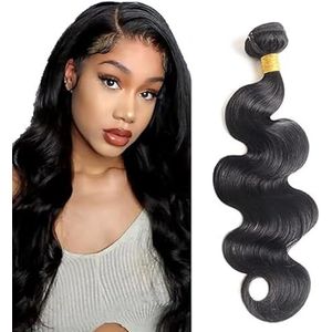 Tuheerst Sew in Hair Extension Human Hair Bundles Body Wave Natural Black Real Hair Human Hair Extensions Single Bundle Double Weft Remy Hair Minimal Shedding 12 Inch
