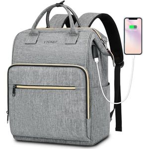 Laptoprugzak voor vrouwen 15,6 inch reisrugzak met USB-oplaadpoort RFID anti-diefstal waterbestendige portemonnee rugzakken voor werk school dokterstas