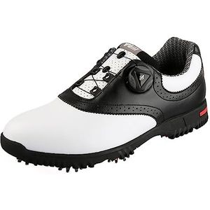 NGARY Golfschoenen voor heren met ontmanteling spiked waterbestendige lederen buiten sneakers Ademende golfsporttrainers,A,45 EU