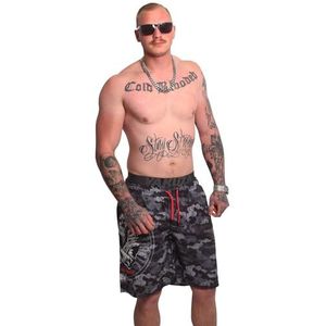 Yakuza Zwemshort voor heren, Camouflage grijs, M