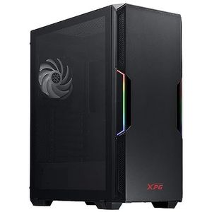 ADATA XPG STERKER Mid-Tower PC Chassis, ATX/Micro ATX, Mini-ITX, Zijpaneel van gehard glas, I/O USB 3.0 poort, Zwart, STERKER-BKCWW, One Size