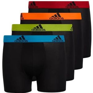 adidas Jongens Kids Performance Boxer Slip Ondergoed (4-Pack), Zwart/Solar Blauw/Semi Solar Slijm Groen, S
