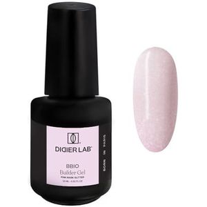 DIDIER LAB BBIO Builder Gel in a Bottle - Pink Mask Glitter - Schone formule vrij van HEMA en TPO - Zelfnivellerende opbouwgel voor gelnagels - LED UV-gel ter versterking van nagels - 15ml