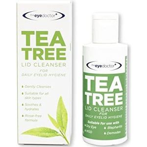 The Eye Doctor Teetree ooglidreiniger, 100 ml, hygiëne, verwijdert vuil en make-up, ooglidwimpers, geschikt voor gevoelige ogen, tea tree olie, arganolie, kokosolie en micelwater