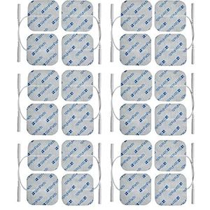 StimPads TENS en EMS-elektroden, verpakking van 24 stuks, 50 x 50 mm elektrodenpads met 2 mm universele pinaansluiting, betrouwbaar en kwalitatief hoogwaardige kleefelektroden, gecertificeerd medisch