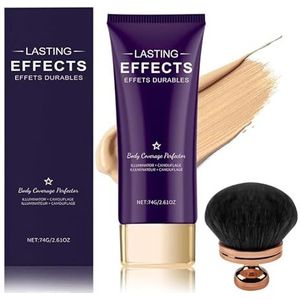 Beauty Body Coverage Perfector, 2-in-1 camoufleer met kwast, teint-perfector voor het hele lichaam, langdurig glanzend (ivoor)